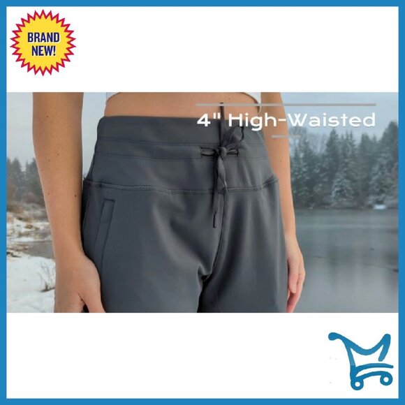 Fleece Lined High Waist Joggers Thermal Sweatpants Water Resistant Running - Picture 8 of 8